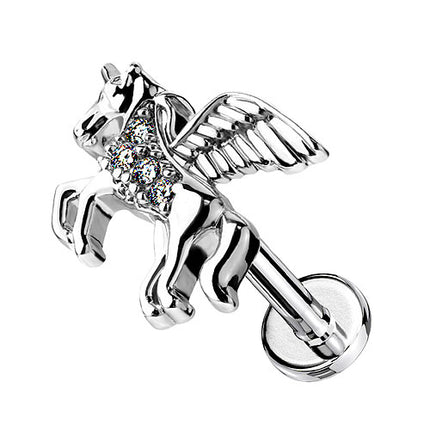 Ohr Tragus Knorpel Helix Piercing Stecker Kristall Pegasos