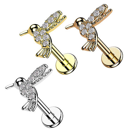 Labret Helix Tragus Monroe Piercing Ohrstecker flach Zirkonia Koilbri Innengewinde