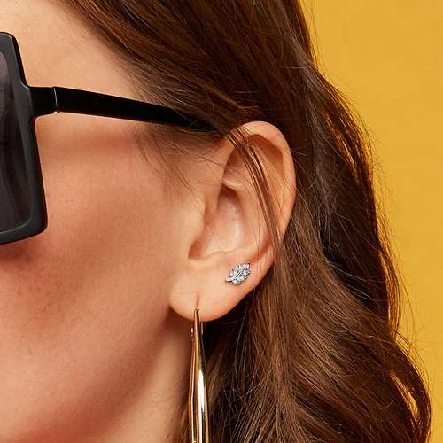 Ohr Helix Tragus Labret Piercing Stecker flach Kristall Blatt Innengewinde