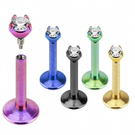 Lip Piercing Titanium Piercing Plug Crystal Head 