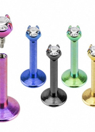 Lip Piercing Titanium Piercing Plug Crystal Head 