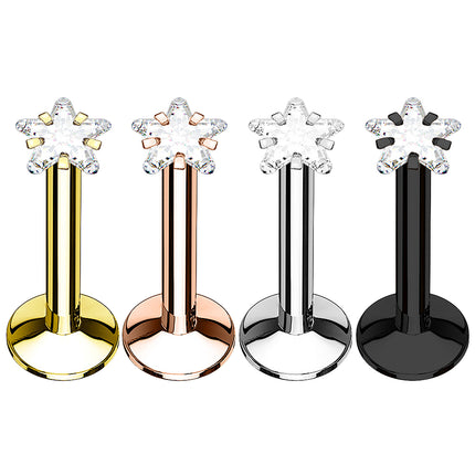 Lippenpiercing Monroe Stud Stecker Kristall Quadrat Kopf