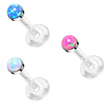 Lippenpiercing Labret Madonna Monroe Piercing Stecker Bioflex mit Opal