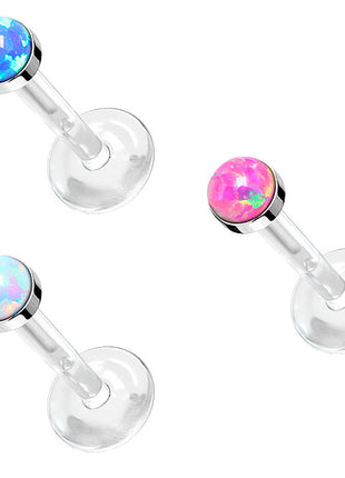 Lippenpiercing Labret Madonna Monroe Piercing Stecker Bioflex mit Opal