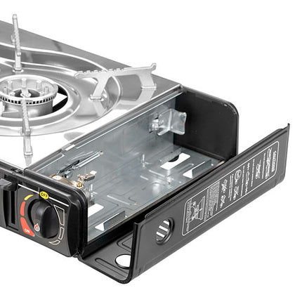 Doppel Gaskocher 2 flammig 2in1 LPG Anschluss Camping Kocher Grillplatte 4,4 KW