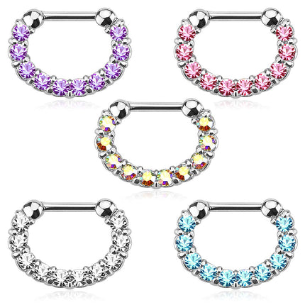 Septum Piercing Clicker Nasenpiercing Kristall Ring