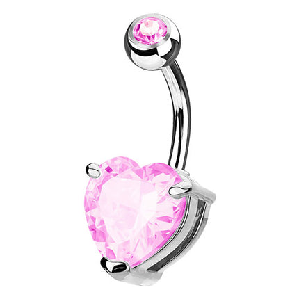 N002 - Herz | 10mm | Silber - Rosa