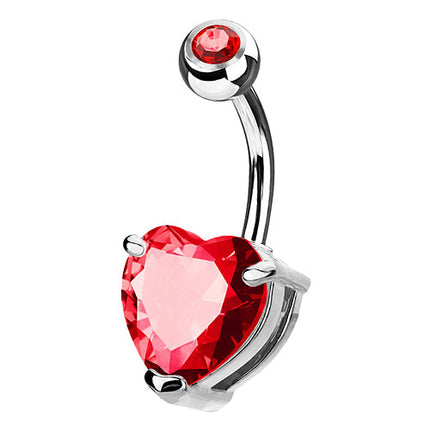 N002 - Herz | 10mm | Silber - Rot