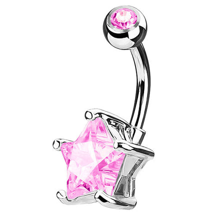 N003  - Stern | 7mm | Silber - Rosa