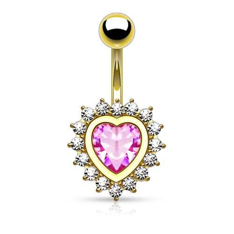 Bauchnabelpiercing Schmuck Stecker Herz Multi Kristall Spitzen