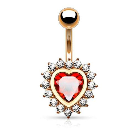 Bauchnabelpiercing Schmuck Stecker Herz Multi Kristall Spitzen
