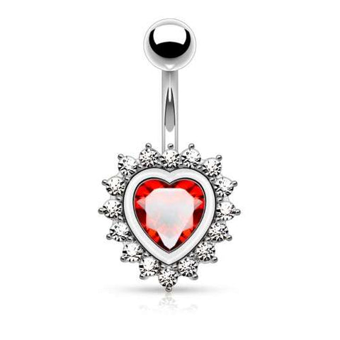 Bauchnabelpiercing Schmuck Stecker Herz Multi Kristall Spitzen