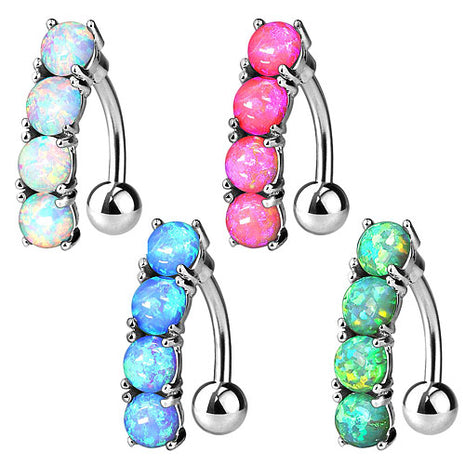 Bauchnabelpiercing Stecker mit 4 Opal Schmuck Steinen