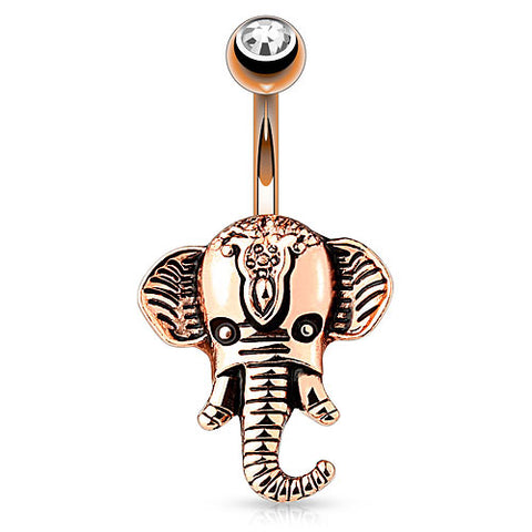 Bauchnabelpiercing Stecker Indischer Elefant Vintage mit Kristall
