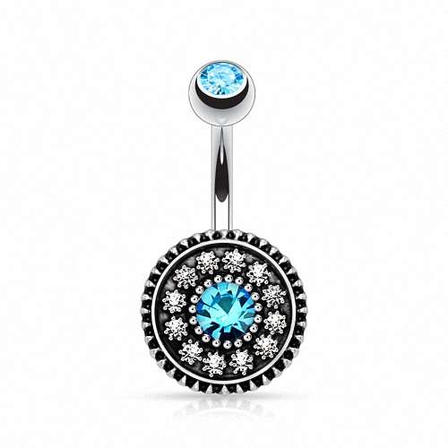 Bauchnabelpiercing Vintage Stecker mit Kristallen