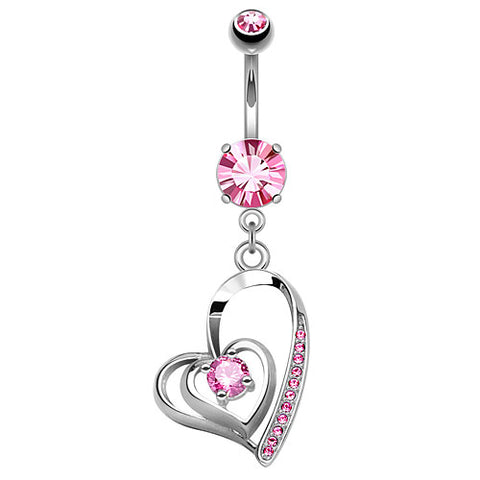 Bauchnabelpiercing Schmuck Stecker Tribal Kristall Herz Anhänger