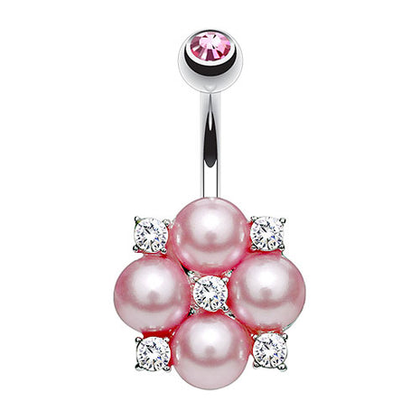 Bauchnabelpiercing Blüte - Rosa