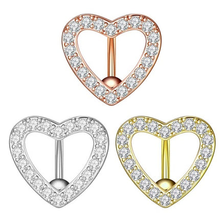 Bauchnabelpiercing Kristall Herz Top Down Stecker Chirurgenstahl