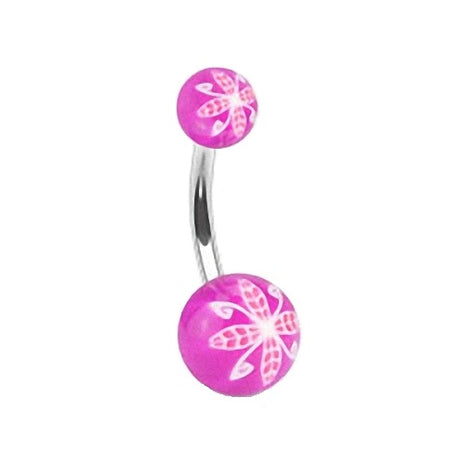 Bauchnabelpiercing Blume / Lila