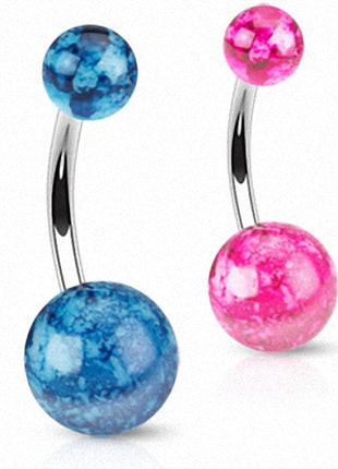 Belly Button Piercing Stud Marble Color Look 