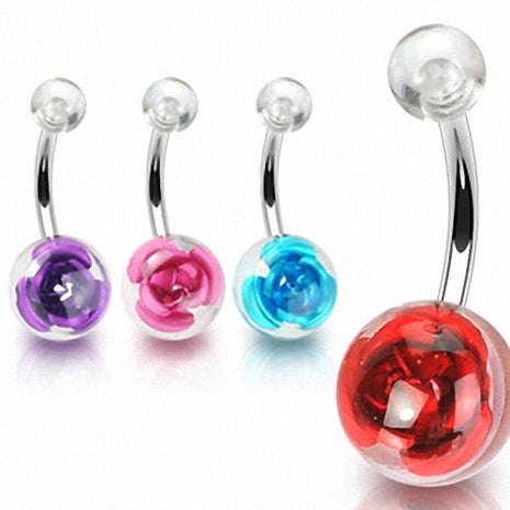 Bauchnabelpiercing Banane Stecker Rosen Kugel