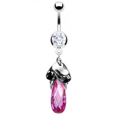 Belly Button Piercing Plug Crystal Drop Pendant 