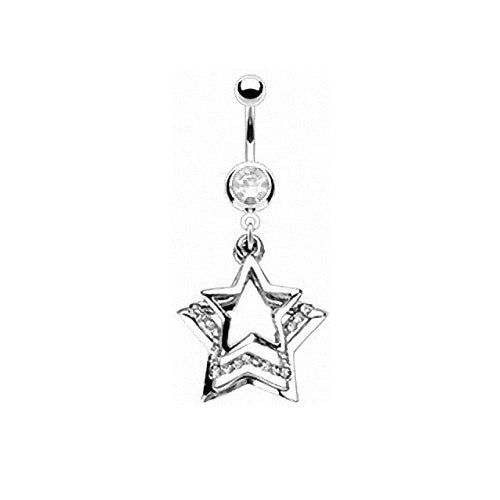 Bauchnabelpiercing 3 Sterne - Clear