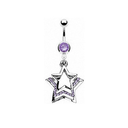 Bauchnabelpiercing 3 Sterne - Tanzanite