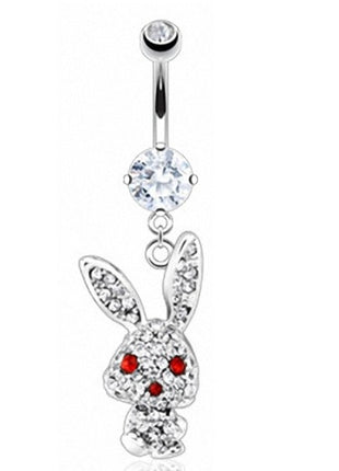 Bauchnabelpiercing Stecker Kristall Bunny Häschen Anhänger