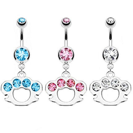 Bauchnabelpiercing Schlagring Style Kristall Anhänger