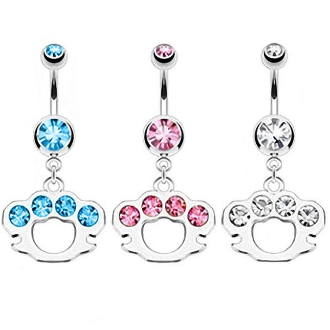Bauchnabelpiercing Schlagring Style Kristall Anhänger