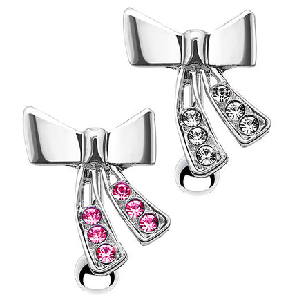 Bauchnabelpiercing Top Down Stecker Kristall Schleife