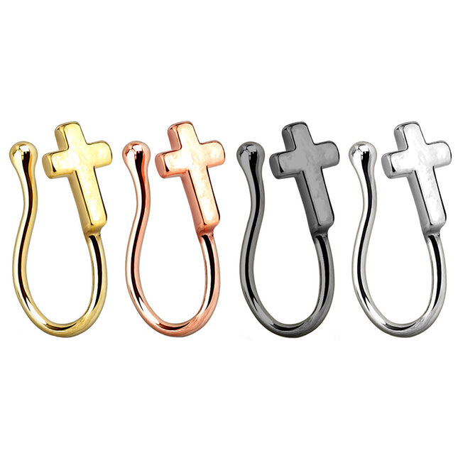 Nasenpiercing Fake Non Piercing Clip On Kreuz