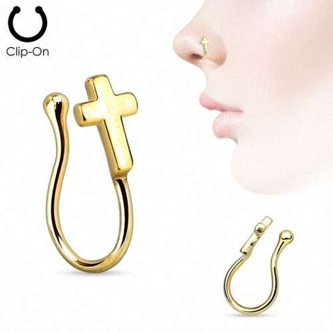Nasenpiercing Fake Non Piercing Clip On Kreuz