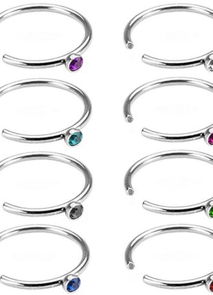 Fake Nose Piercing Nose Ring Hoop Ring with Crystal 