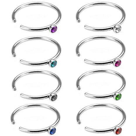 Fake Nose Piercing Nose Ring Hoop Ring with Crystal 