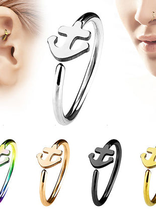 Nasenpiercing Universal Ohr Piercing Ring mit Anker