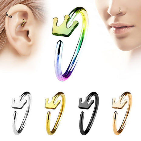 Nasenpiercing Universal Ohr Piercing Ring mit Krone