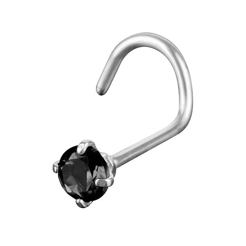Nasenpiercing gebogen mit eingefassten Kristall