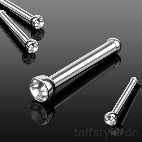 Nasenpiercing Silber Farben mit klaren Kristall