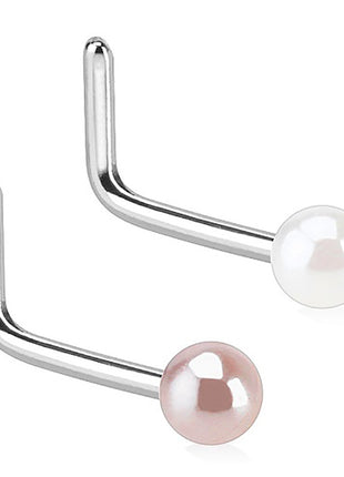 Nose Piercing Plug Stud Mother of Pearl Pearl Design 