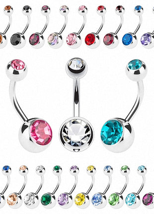 12er Set Bauchnabelpiercing Banane Stecker Doppel Multi Zirkonia Kristall