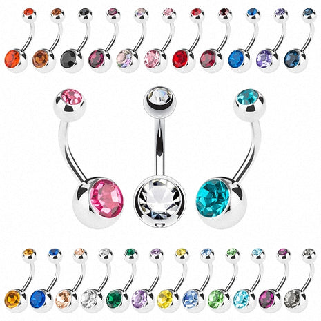 12er Set Bauchnabelpiercing Banane Stecker Doppel Multi Zirkonia Kristall