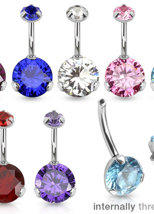 Bauchnabelpiercing Schmuck Stecker Doppel Kristall Kugel Innengewinde