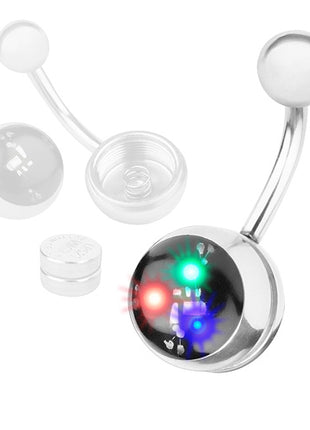 LED blinkendes Bauchnabelpiercing inkl..4 Batterien