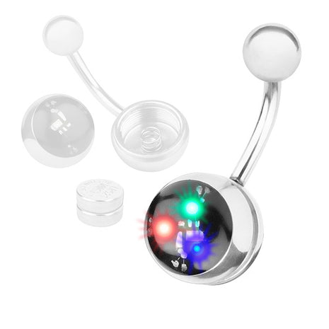 LED blinkendes Bauchnabelpiercing inkl..4 Batterien