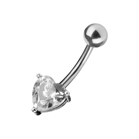 Bauchnabelpiercing (Herz) / 7mm  - Clear