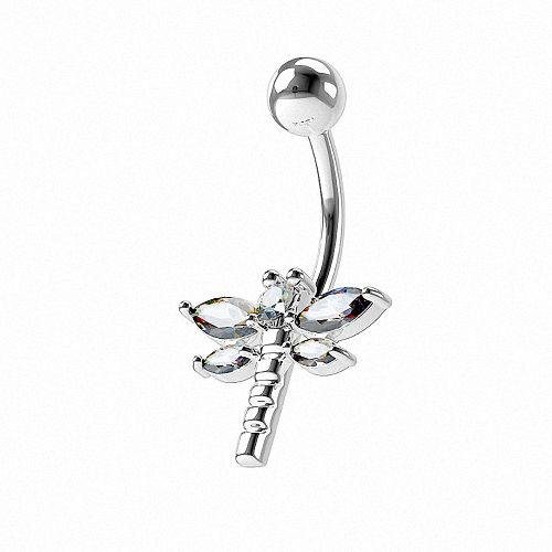 Bauchnabelpiercing Stecker Libelle mit Kristall