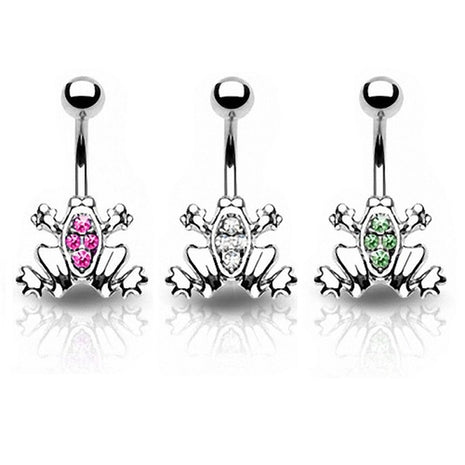 Belly Button Piercing Jewelry Plug Crystal Frog 