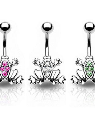 Belly Button Piercing Jewelry Plug Crystal Frog 